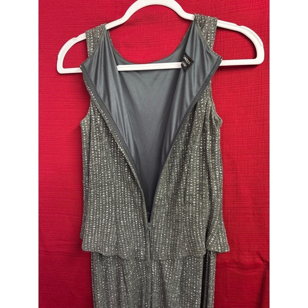 Vintage Scott McClintock Millennium 2000 Gown 6 Grey Silver Sparkle Maxi Dress - Picture 4 of 13